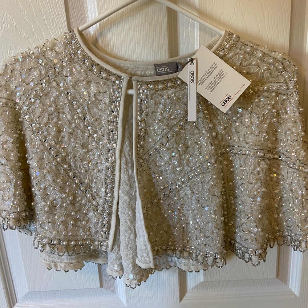 ASOS vintage style bridal cape NWT